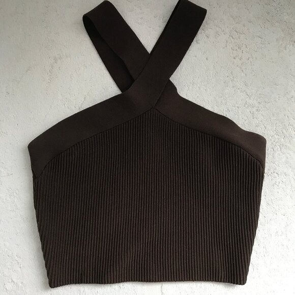 Aritzia Babaton Brown Tank Scupt Halter Womens M - Picture 2 of 9